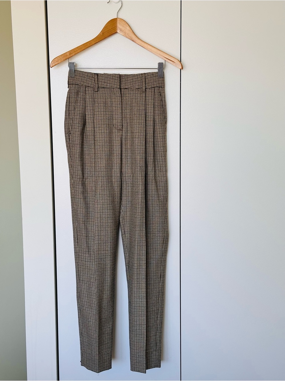 Blazé Milano Brown Houndstooth Wool-Tweed Suiting Pants - US Size 00